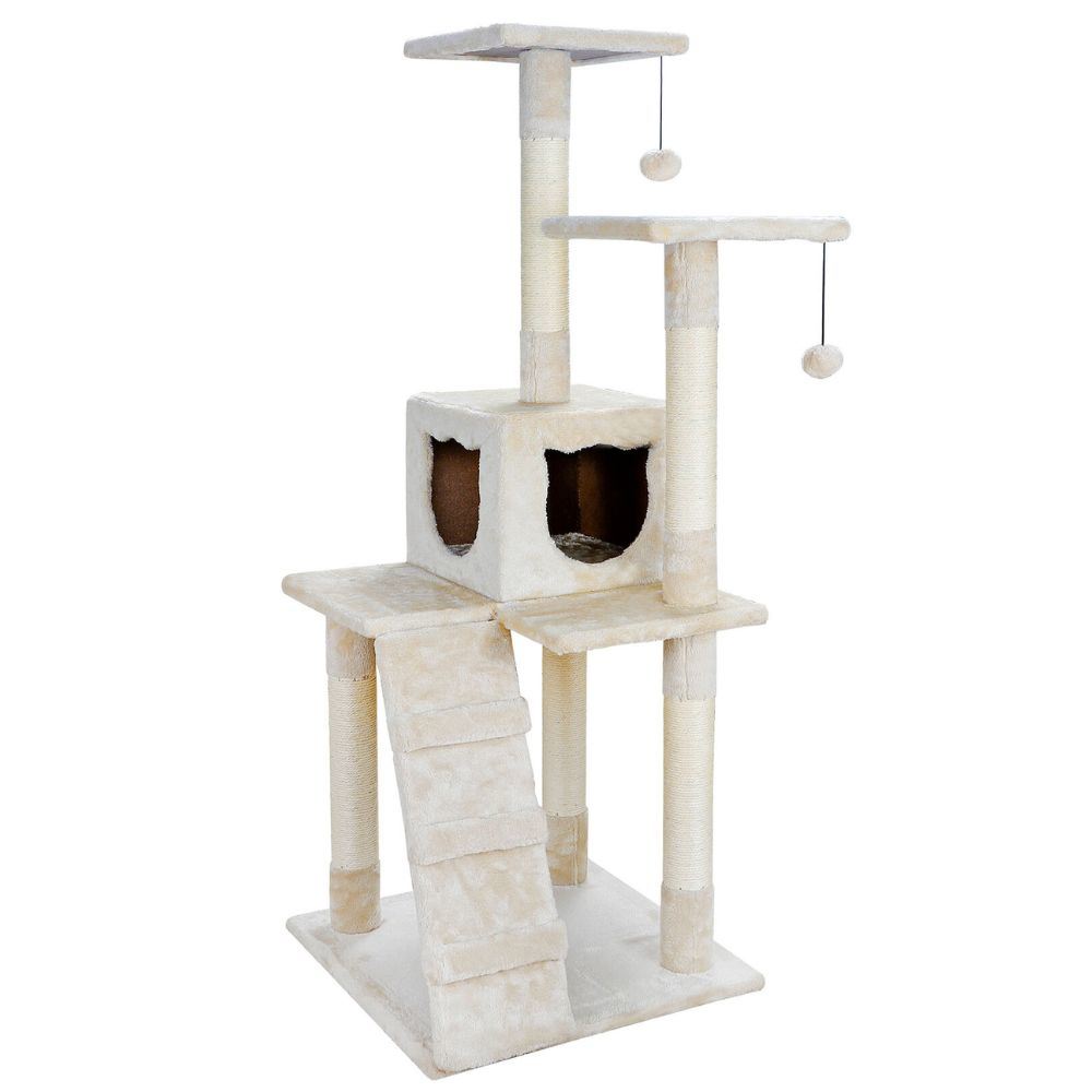 Cat Tree House With Scratching Post & Stairs Doba